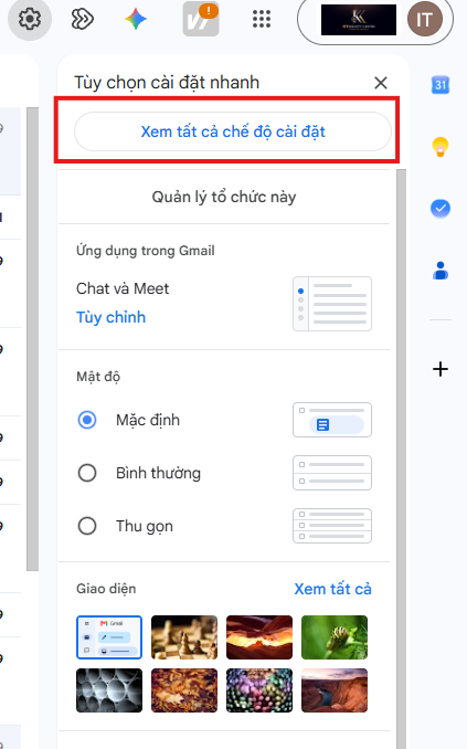 Bấm Xem tất cả chế độ cài đặt